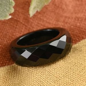 Black Onyx Carved Band Ring 24.50 ctw (NWT) SIZE 6.5